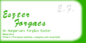 eszter forgacs business card